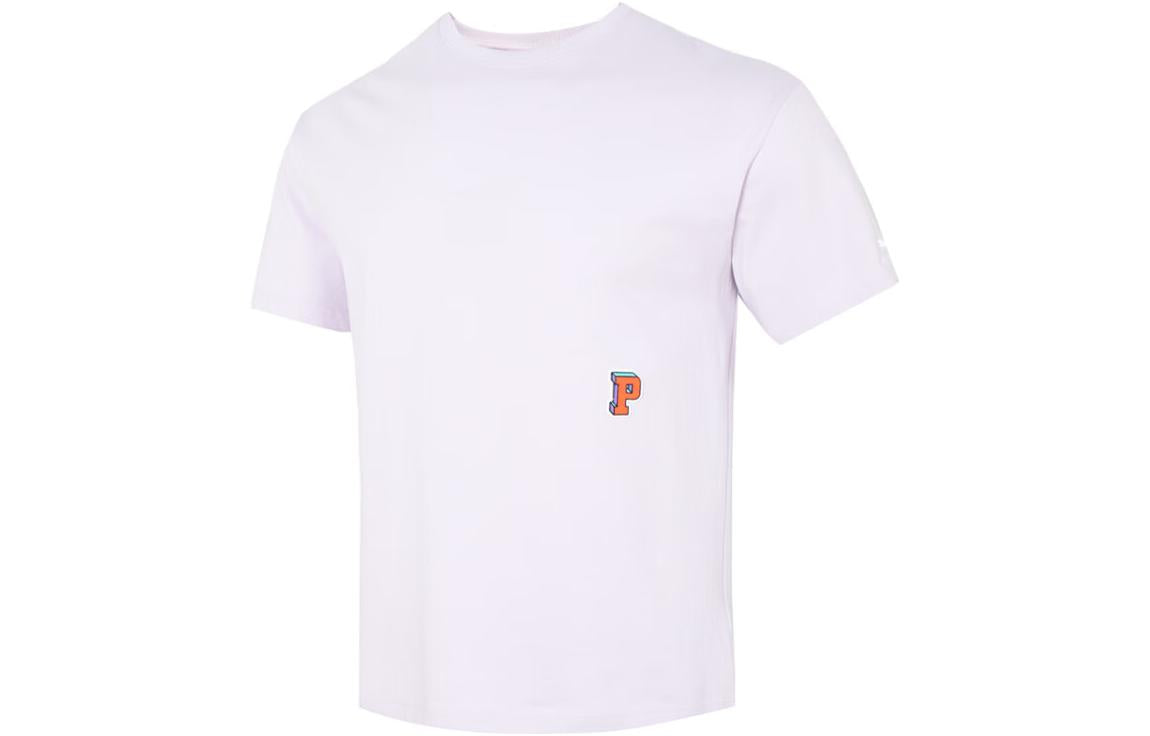 PUMA Team Badge Relaxed Short Sleeve T-Shirt 'Purple' 623249-17