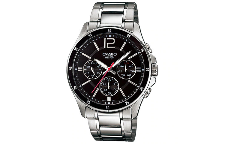 CASIO Quartz Waterproof Mens Black/White Analog MTP-1374D-1A<P-2085L-7A