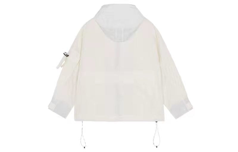 (WMNS) New Balance Logo Printing Woven Sports Hooded Jacket Milky White AWJ13351-IV