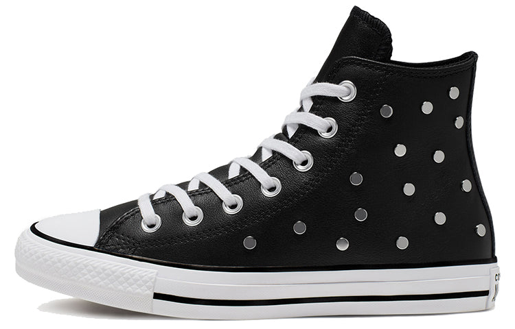 (WMNS) Converse Chuck Taylor All Star Studs High Top Leather Spot Rivet Black 565849C