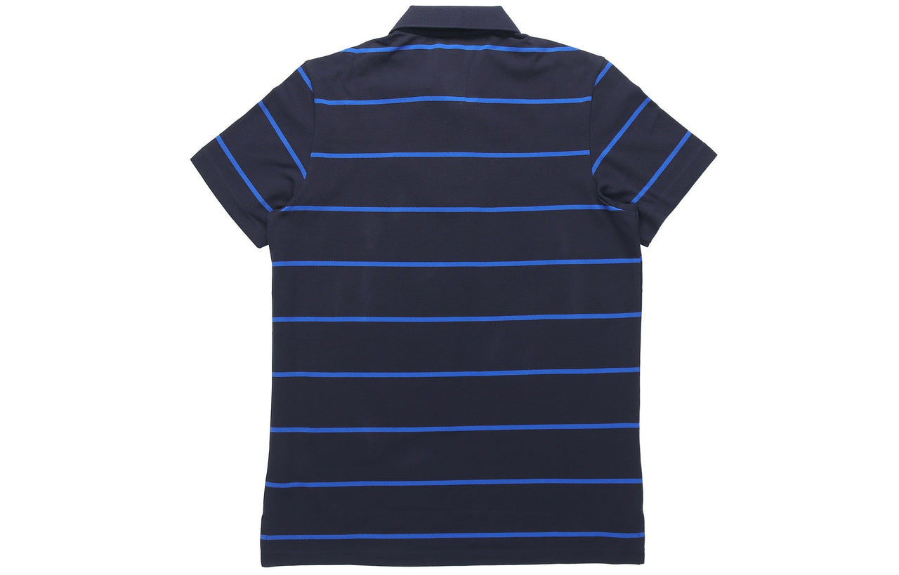 adidas YARN DYE Casual Stripe Short Sleeve Polo Shirt Blue FT2832