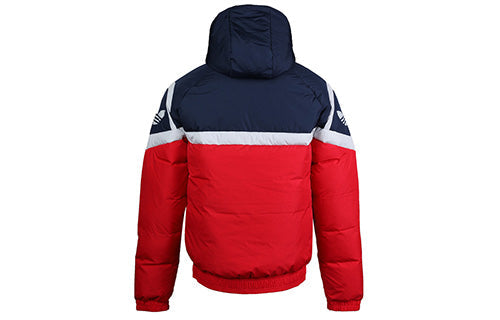 adidas originals Down Jacket Colorblock Splicing hooded down Jacket Red EC3664