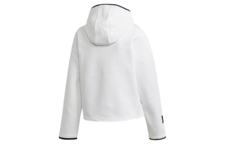 (WMNS) adidas logo Printing Athleisure Casual Sports Pullover Hoodie White FR5976