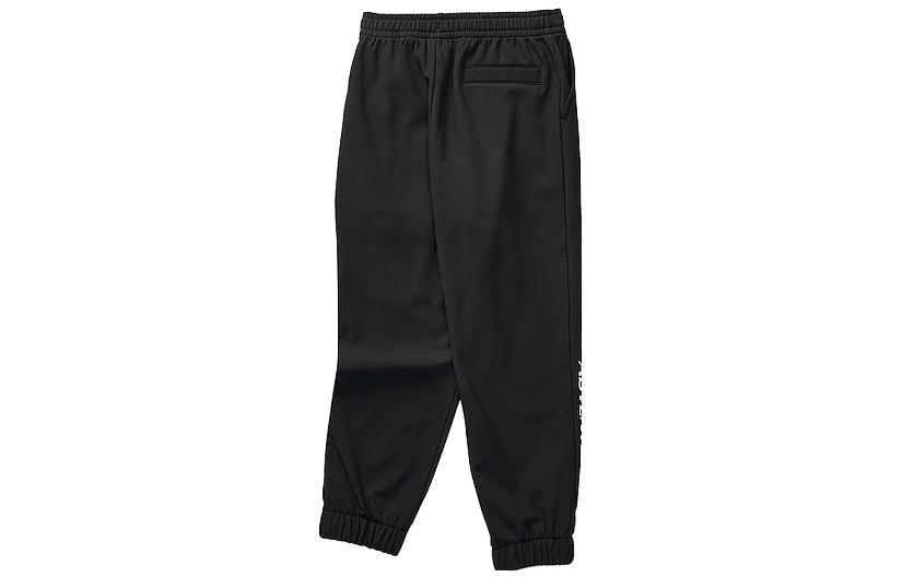 (GS) Skechers Letter Prinded Mid-Waist Elastic Knit Sports Pants 'Black White' L423B006-0018
