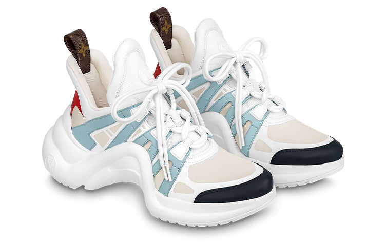 (WMNS) حذاء رياضي Archlight 1.0 من LOUIS VUITTON باللونين الأبيض والأزرق والبيج 1ABI63