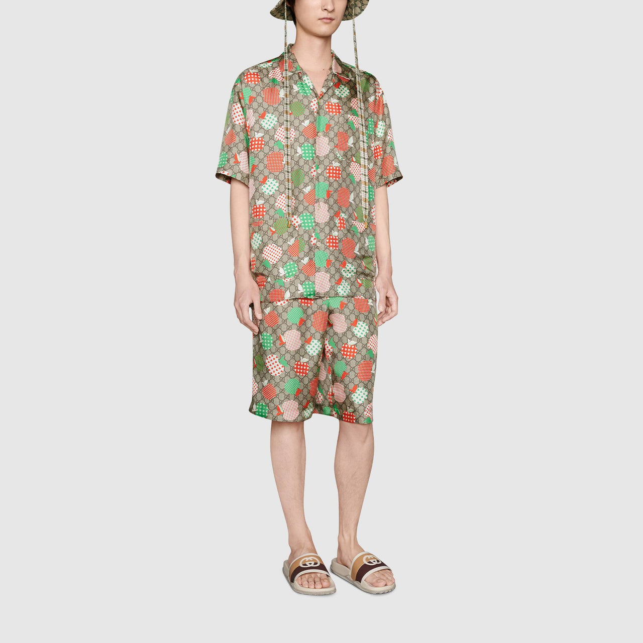 Gucci Les Pommes Silk Bowling Shirt 'Beige' 663638-ZAHC2-2110