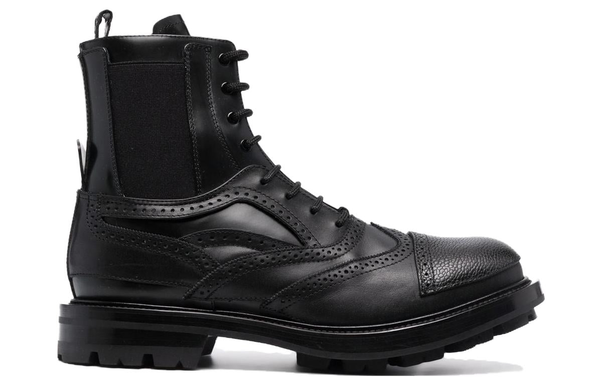 Alexander McQueen Leather Boots 'Black' 667912WHRWM1000