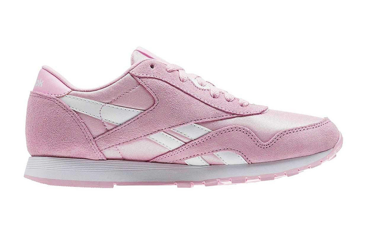 Reebok Classic Leather Nylon Running Shoes K Pink/White BS8677