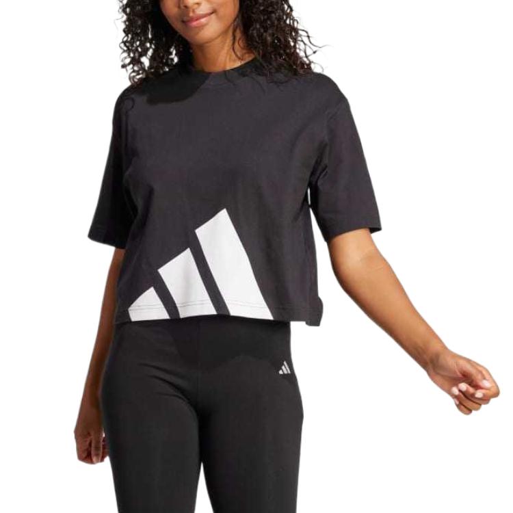 (WMNS) adidas Essentials Big Logo Boyfriend T-Shirt 'Black' JG8736