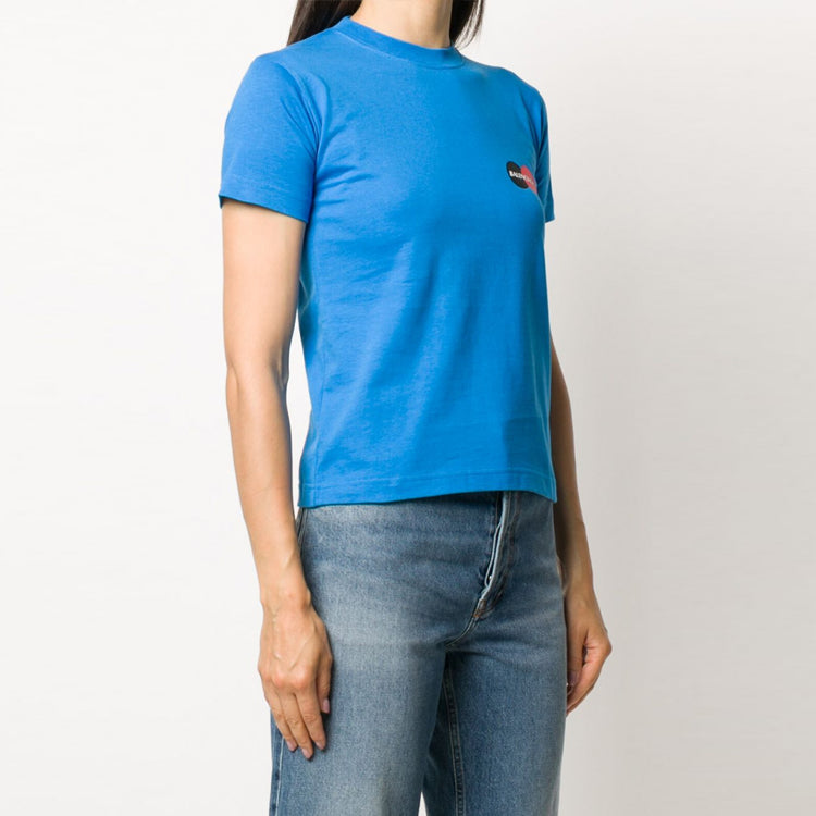 Balenciaga Alphabet Logo Casual Short Sleeve Blue 612964TIV797601