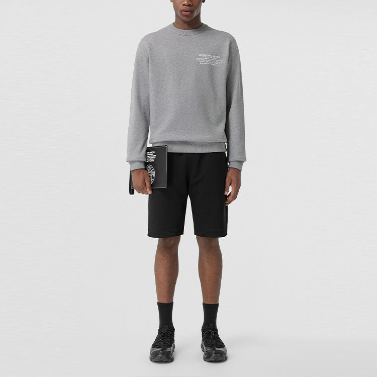 Men's Burberry SS21 Alphabet Printing Cotton Sports Gray 80427521