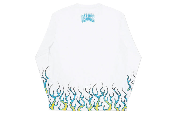 PALACE Ravedigger Pattern Logo Printing Round Neck Long Sleeves Unisex White P19LS001