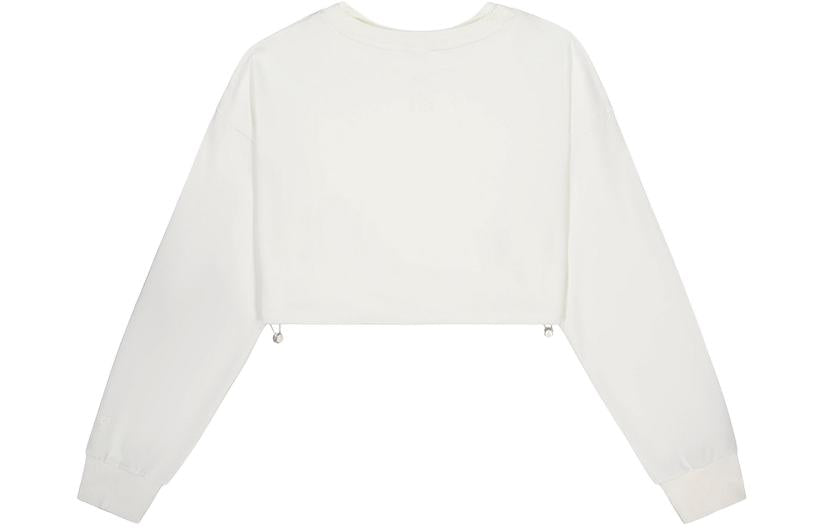 (WMNS) New Balance Crewneck Short With Long Sleeve Asia Sizing 'Ivory' NDE24272-IV