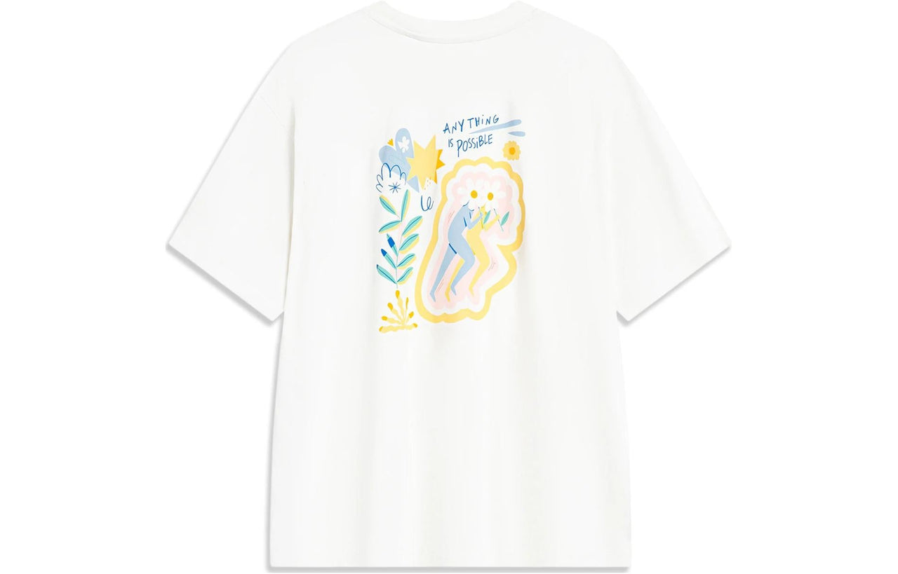 (WMNS) Li-Ning Anything Is Possible Graphic T-shirt 'White' AHST486-1