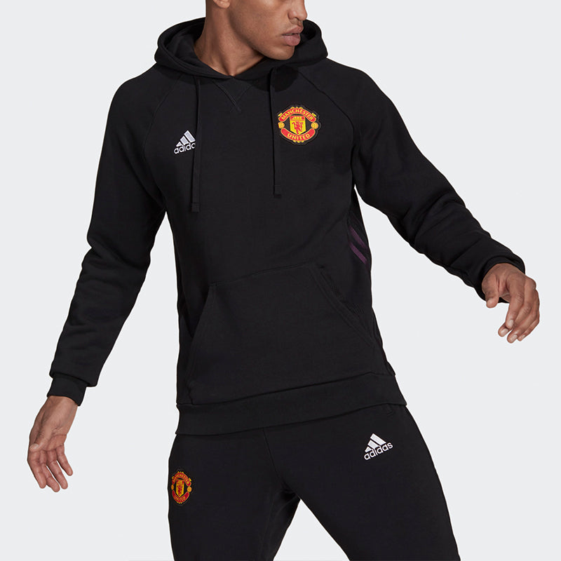 adidas Manchester United Embroidered team logo Hoodie 'Black' GR3909