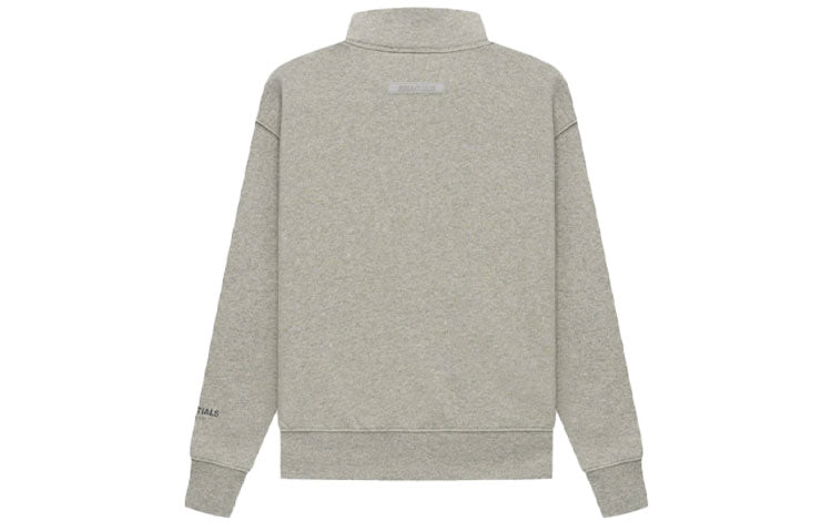(GS) بلوفر Fear of God Essentials خريف وشتاء 2021 برقبة دائرية بلون الشوفان الداكن FOG-FW21-165