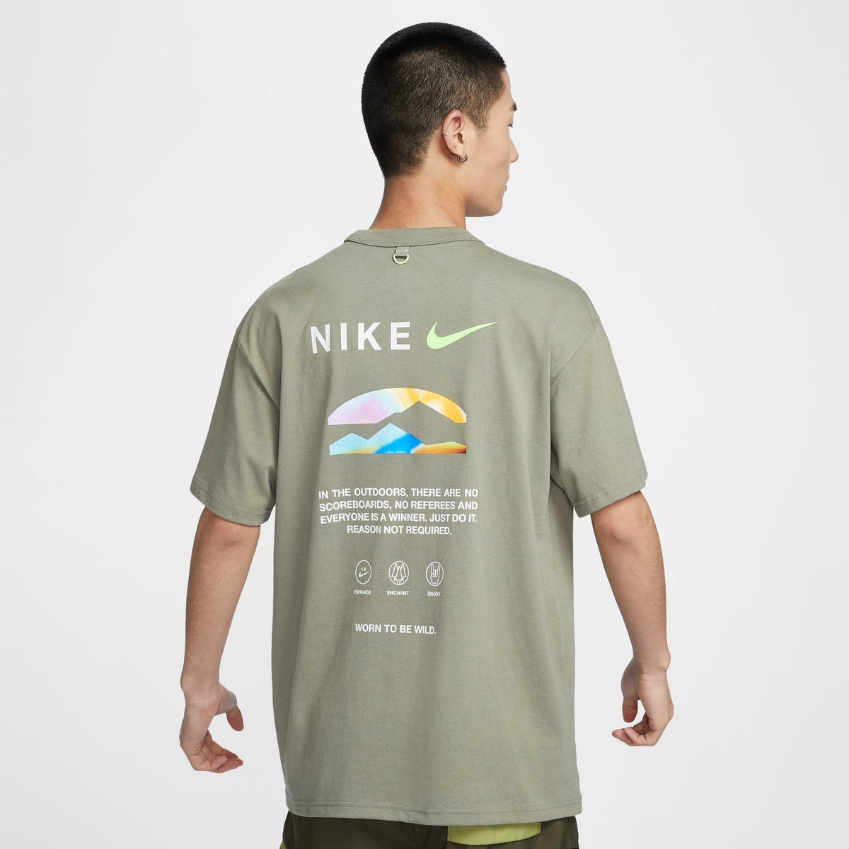 Nike Graphic Print Sports T-Shirt 'Olive Green' HF6172-053
