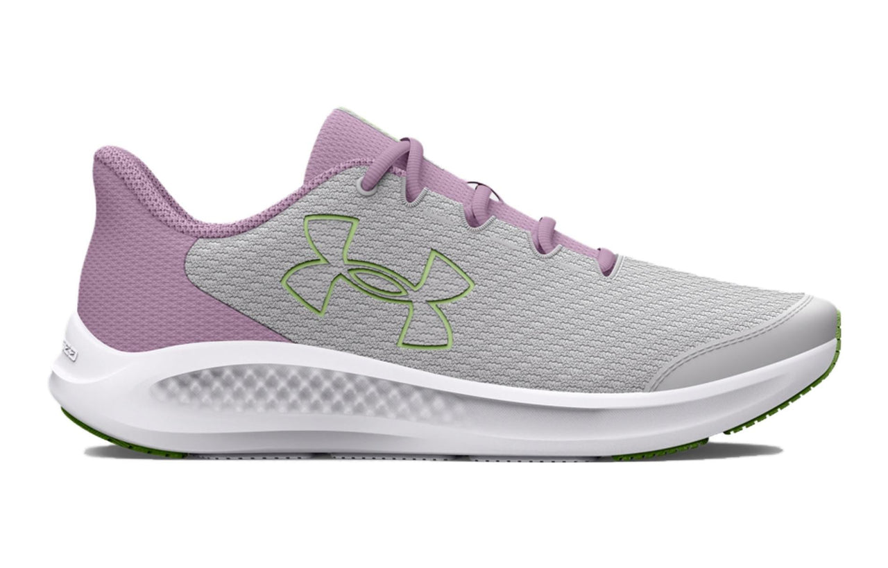 (GS) Under Armour Charged Pursuit 3 'Big Logo - Halo Grey Fresh Orchid' 3026713-100