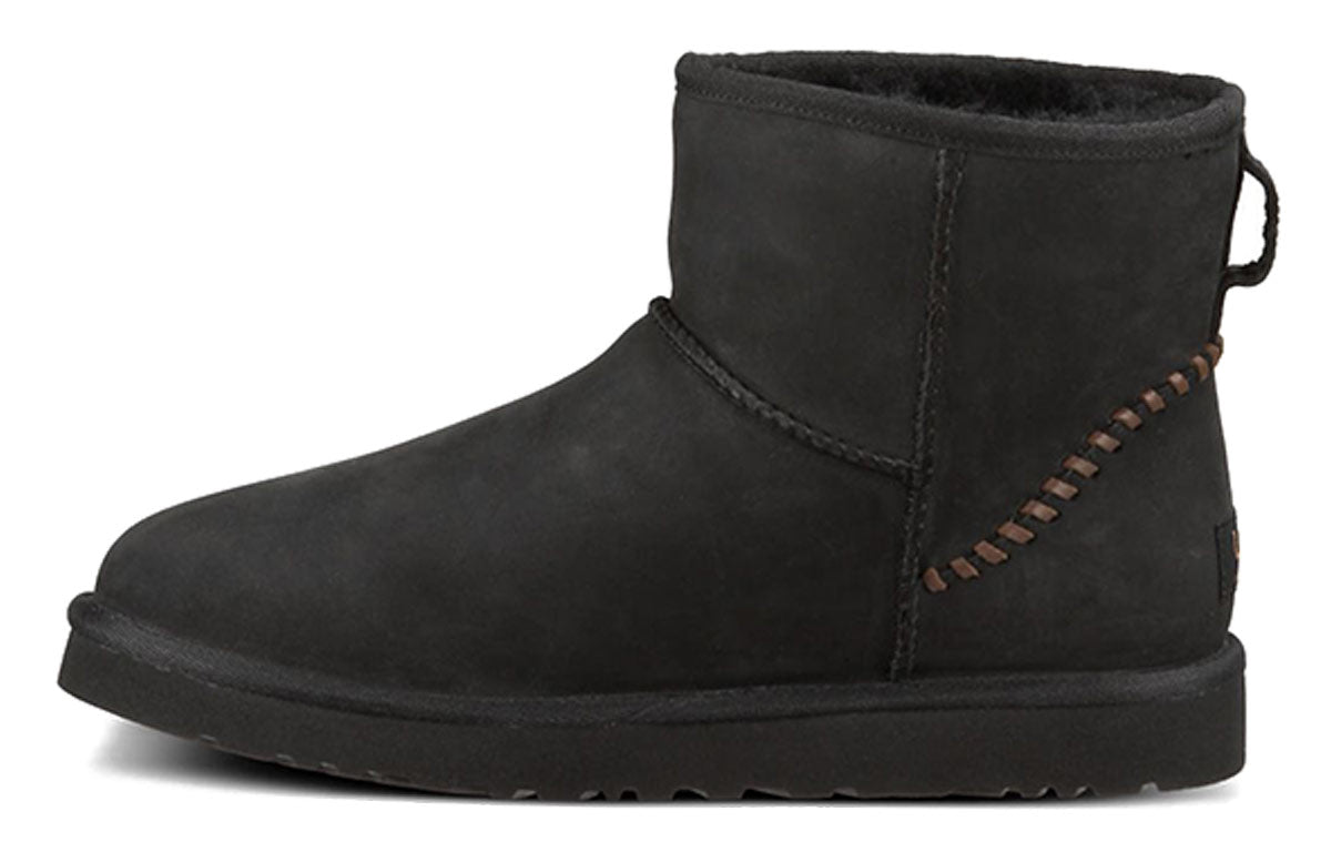 UGG Classic Mini Deco Snow Boots 'Black Grey' 1003945-BLK