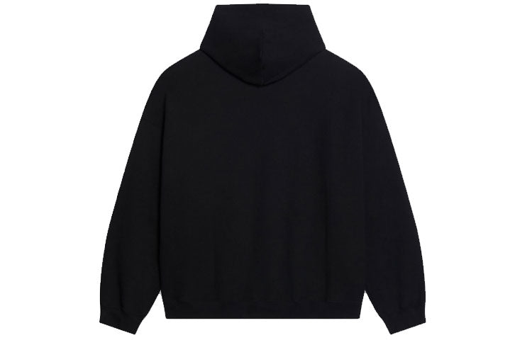 Balenciaga Est. 1917 College Logo Print Hoodie Wide Fit 'Black' 674986TLV901076
