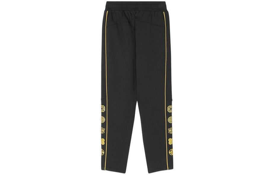 (GS) Skechers Logo Printed Waist Knitted Casual Pants 'Black Yellow' L121G011