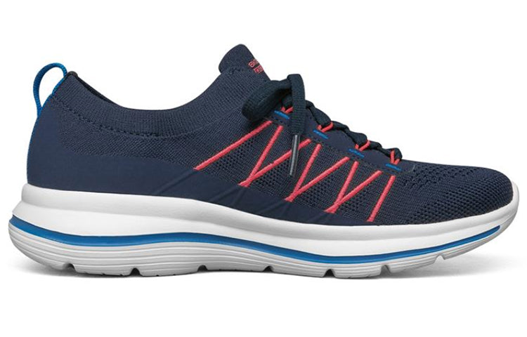 (WMNS) Skechers Go Walk Stretch Fit Sports Shoes Blue/White/Orange 124386-NVMT