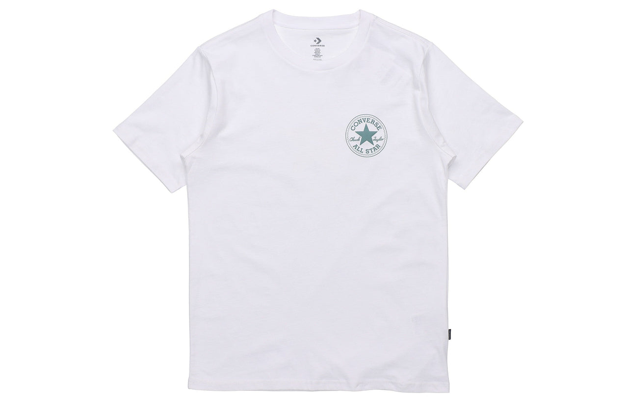 Men's Converse All Star Logo Printing Round Neck Sports Short Sleeve White 10021631-A02