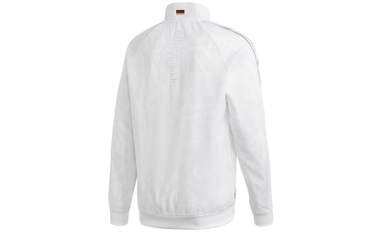 adidas Dfb Uni Jkt Reflective Alphabet Printing Soccer/Football Training Sports Jacket White FT2973