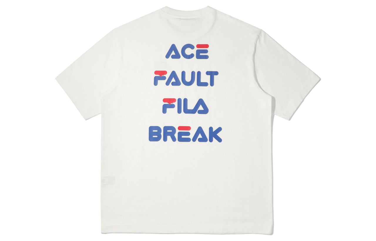 FILA x FAULT Unisex Printing Round-Neck White FS2RSD2F01X-OWH