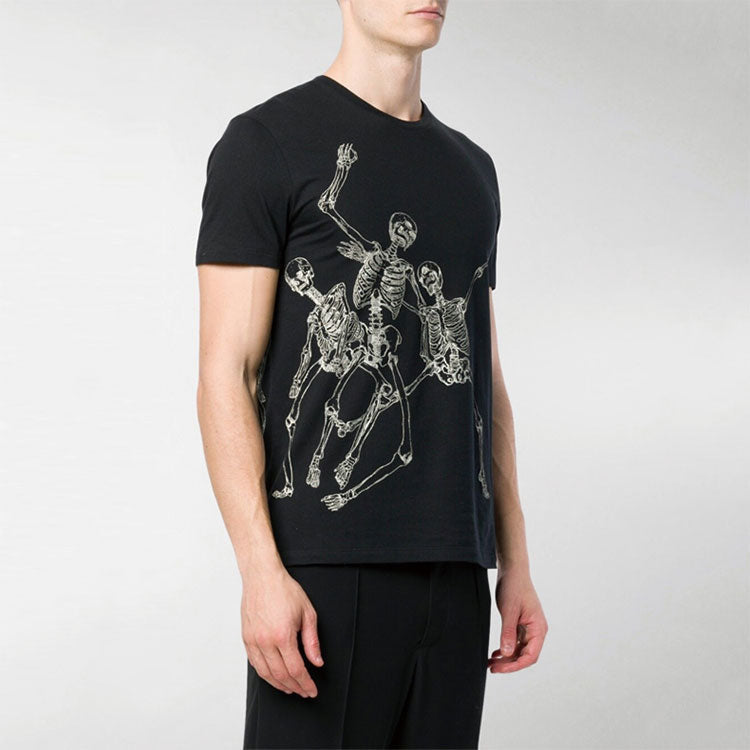 Alexander McQueen Cotton Skeleton Print Men's Black 550478-QMZ62-0901