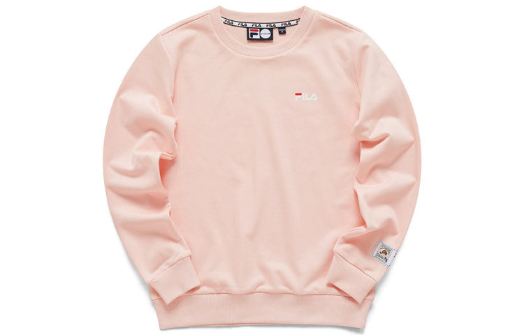 (WMNS) FILA FUSION Logo Printing Sports Round Neck Hoodie Pink T11W112208F-LP