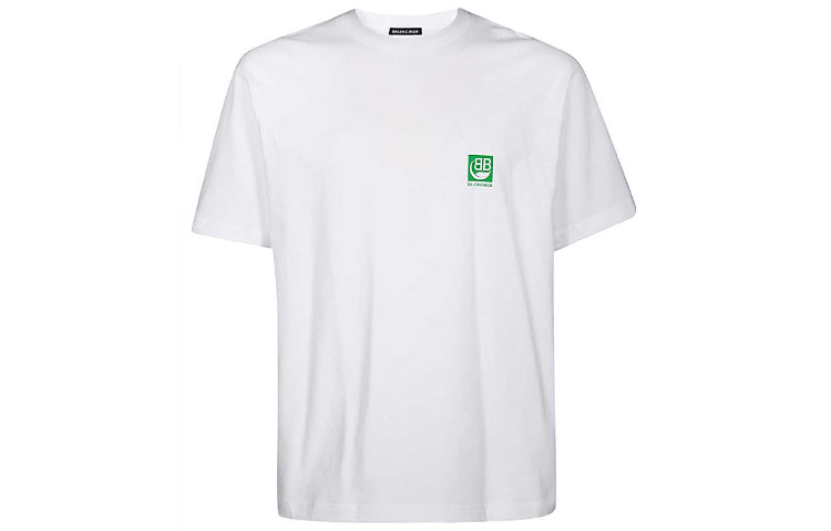 Balenciaga Logo Environmental Friendly Short Sleeve Unisex White 594579THV639000