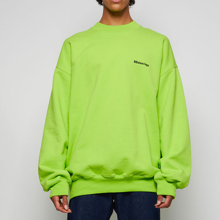 Balenciaga Contrasting Logo Sweatshirt 'Lime' 671125TKVB57072
