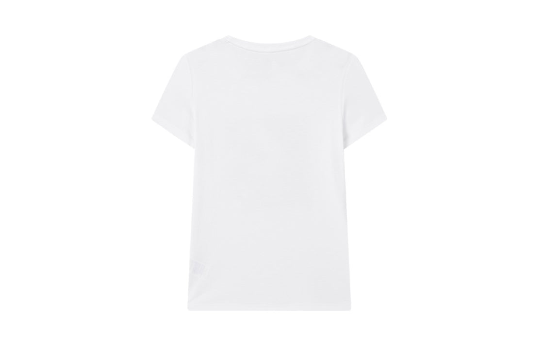 (WMNS) FILA Alphabet Logo Printing Knit Short Sleeve White F11W018153F-WT