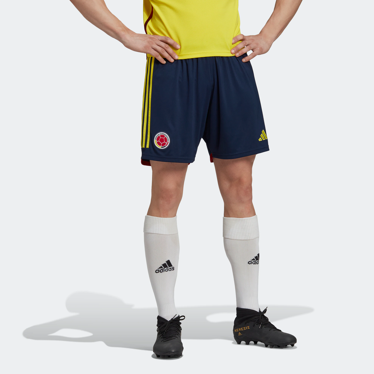 adidas Colombia National Team Home Shorts 22 Asia Sizing 'Navy Yellow' HB9165
