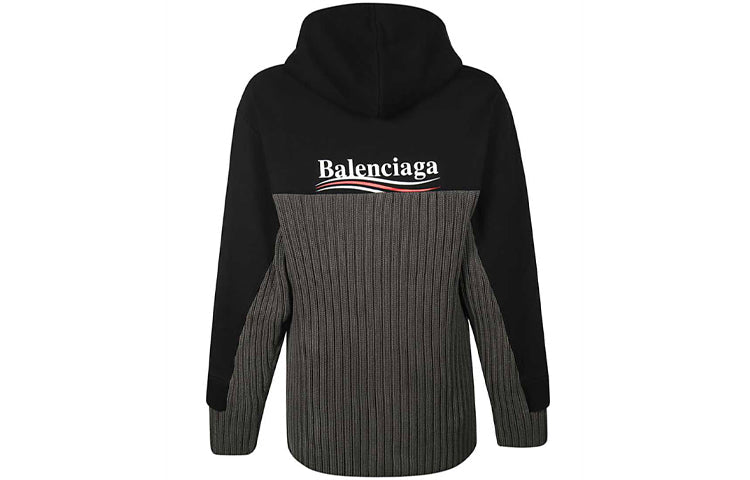 Balenciaga Cola Label Splicing hooded Sports 'Black' 621069T31754088