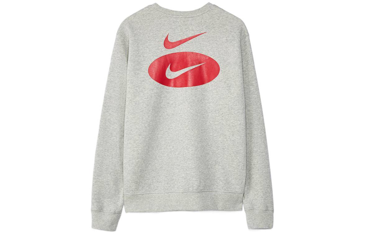 Men's Nike Fleece Ribbed Round Neck Sports Round Neck Gray DM5460-050