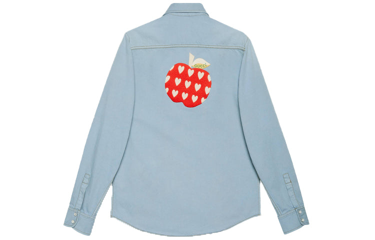 Gucci Les Pommes Oxford Cotton Shirt'Blue' 655703-XDBP4-4447