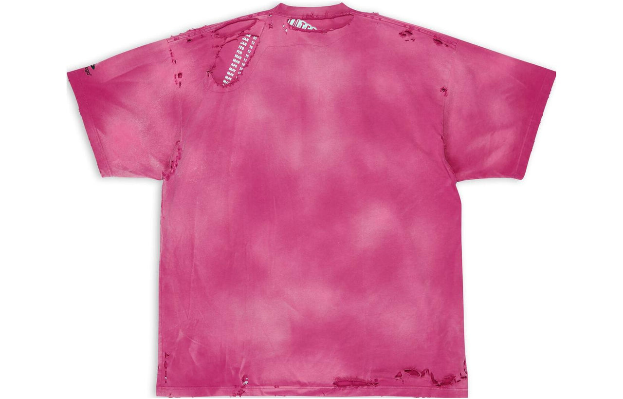 Balenciaga 3B Sports Icon Repaired Oversized T-Shirt 'Dark Fucshia' 704056TMVA50556