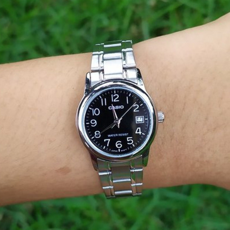 CASIO DRESS Series Simplicity Quartzes Black Stainless Steel Strap Black Watch Dial Black Analog LTP-V002D-1B