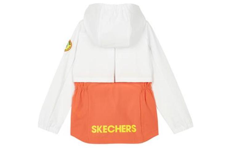 (GS) Skechers Fishing Club Series Letter Print Hooded Jacket 'White Orange' L221G076