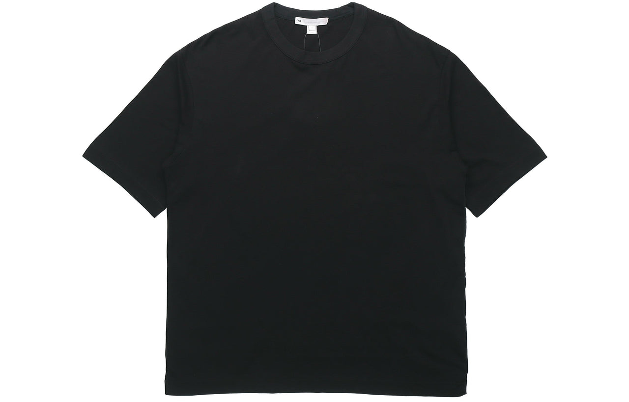 Men's Y-3 SS21 Rear Logo Printing Round Neck Short Sleeve Black T-Shirt GV6083
