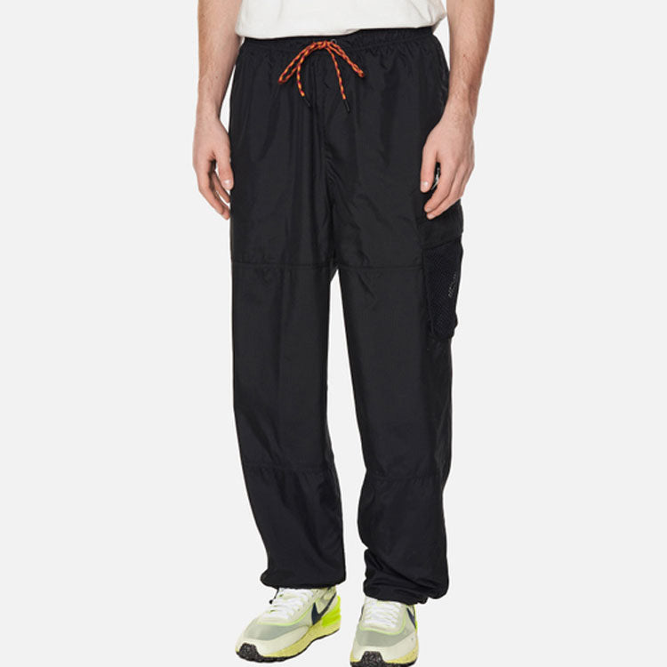 Men's Air Jordan Solid Color Lacing Casual Sports Pants/Trousers/Joggers Black DJ0248-010