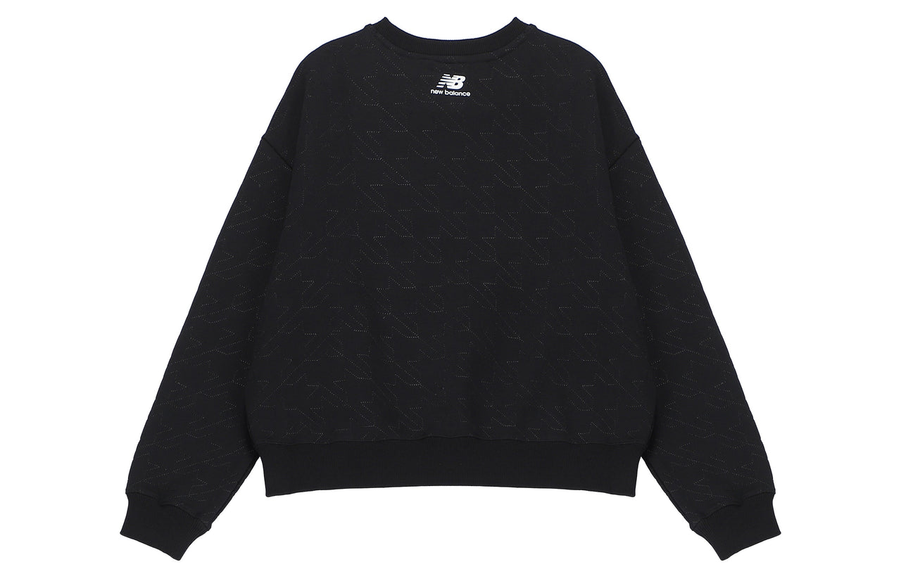 (WMNS) New Balance Logo Sweatshirt Asia Sizing 'Black' 5CC37142-BK