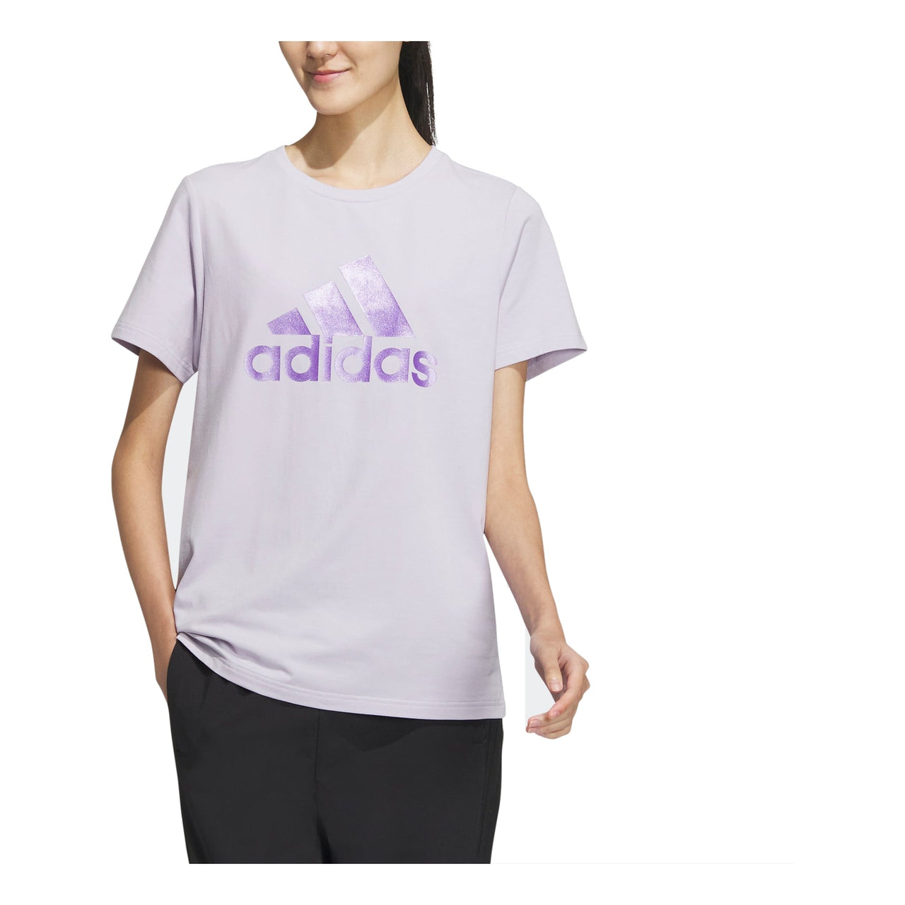 (WMNS) adidas Must Haves Badge Of Sport T-Shirt Asia Sizing 'Purple' HY2877