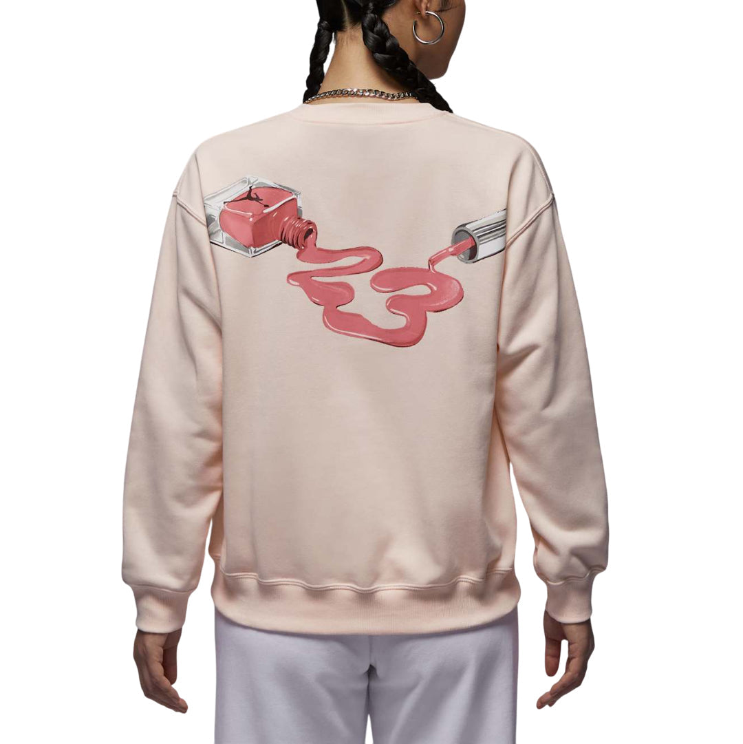 (WMNS) Air Jordan Brooklyn Fleece Crew Neck Sweatshirt Asia Sizing 'Guava Ice' HV9371-838