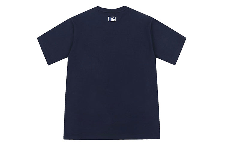 MLB Unisex New York Yankees Embroidery Round-neck Tee Blue 31TSC3031-50N
