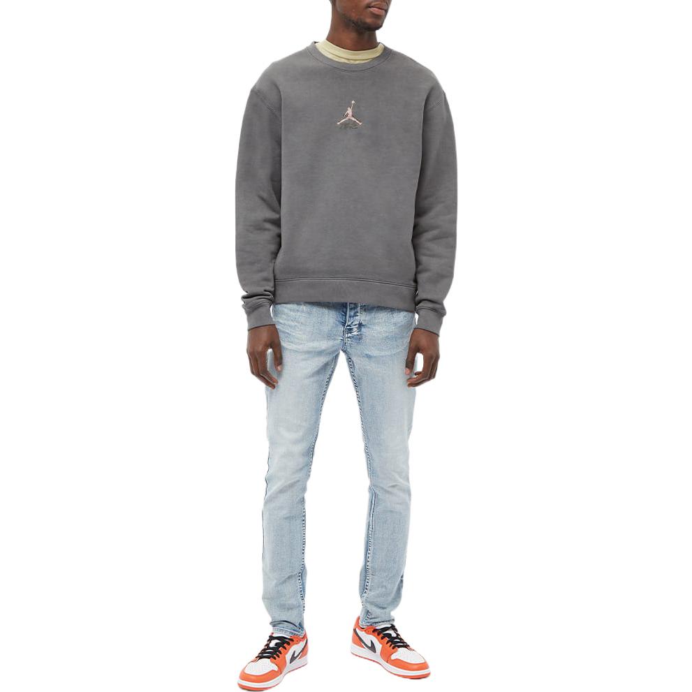 Air Jordan Flight Heritage Washed Crewneck Sweatshirt Gray DO2307-010