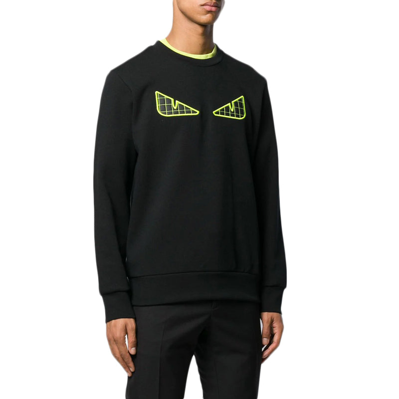 Men's FENDI Small Monster Eye Long Sleeves Black FAF550A8JSF17W0