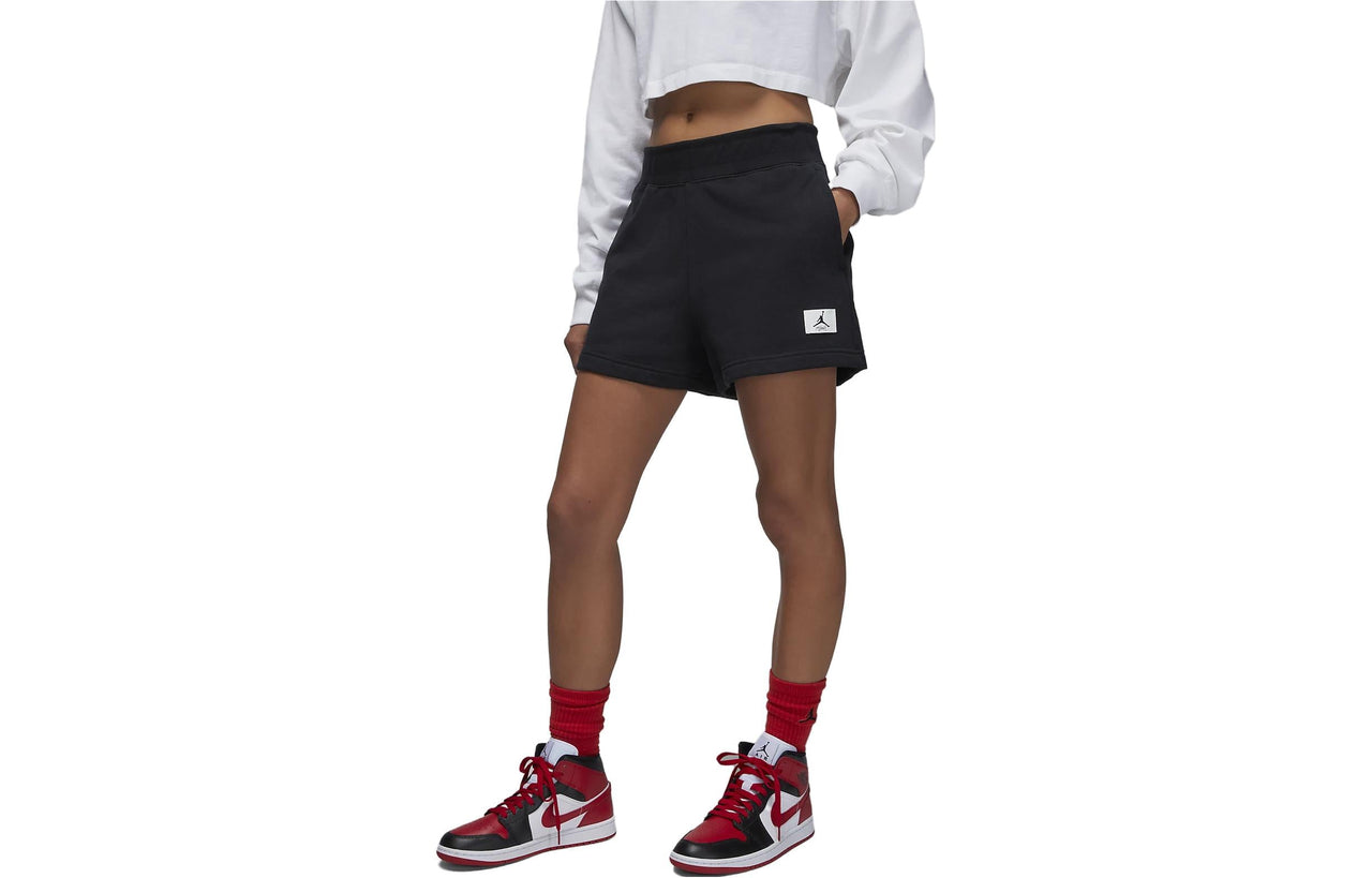 (WMNS) Air Jordan Flight Fleece Colour-Block Shorts 'Black' DX0391-010